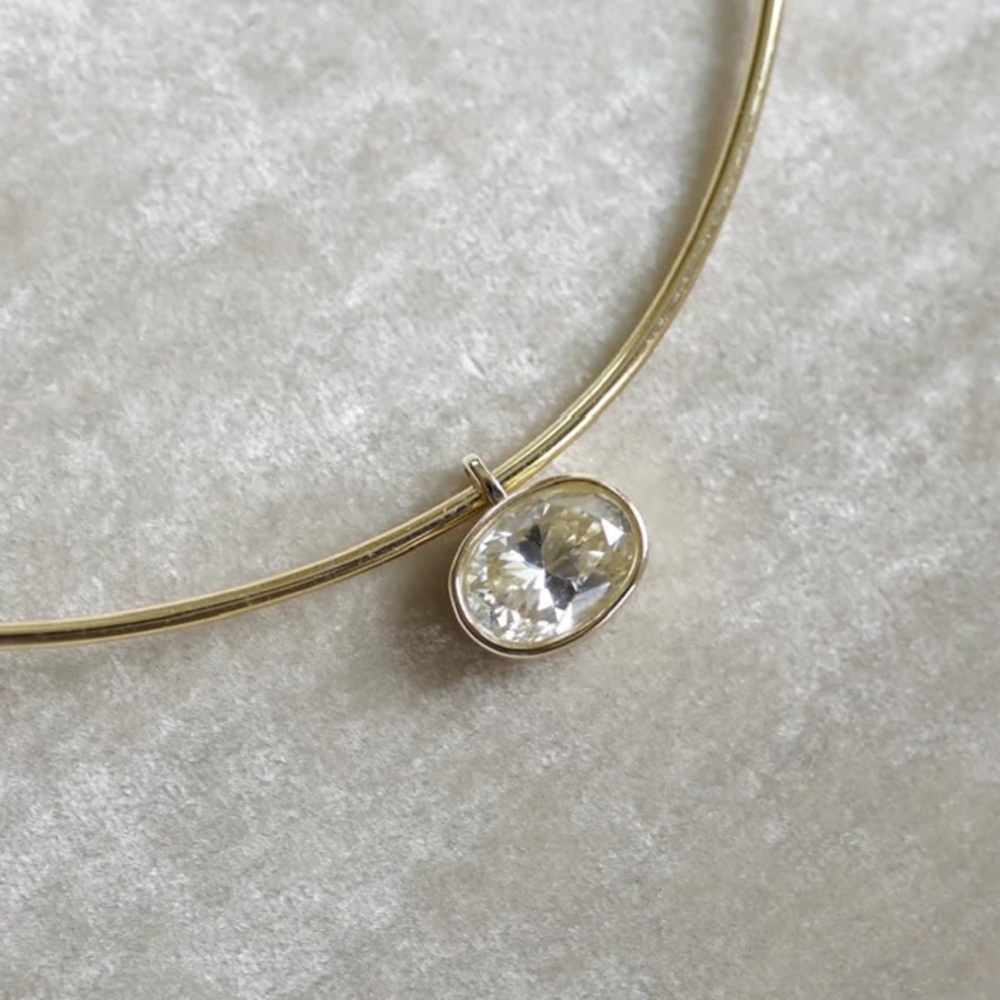 NWT Nicola Bathie Blanc Bezel Oval Charm